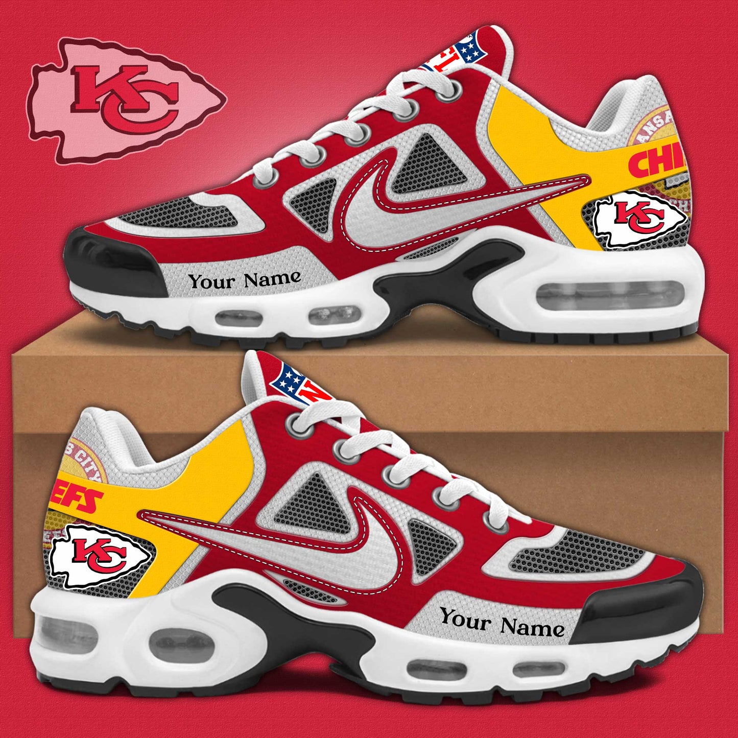 Kansas City Chiefs Sport Limited Edition Custom Name Air Max Shoes Sneakers For Men And Women