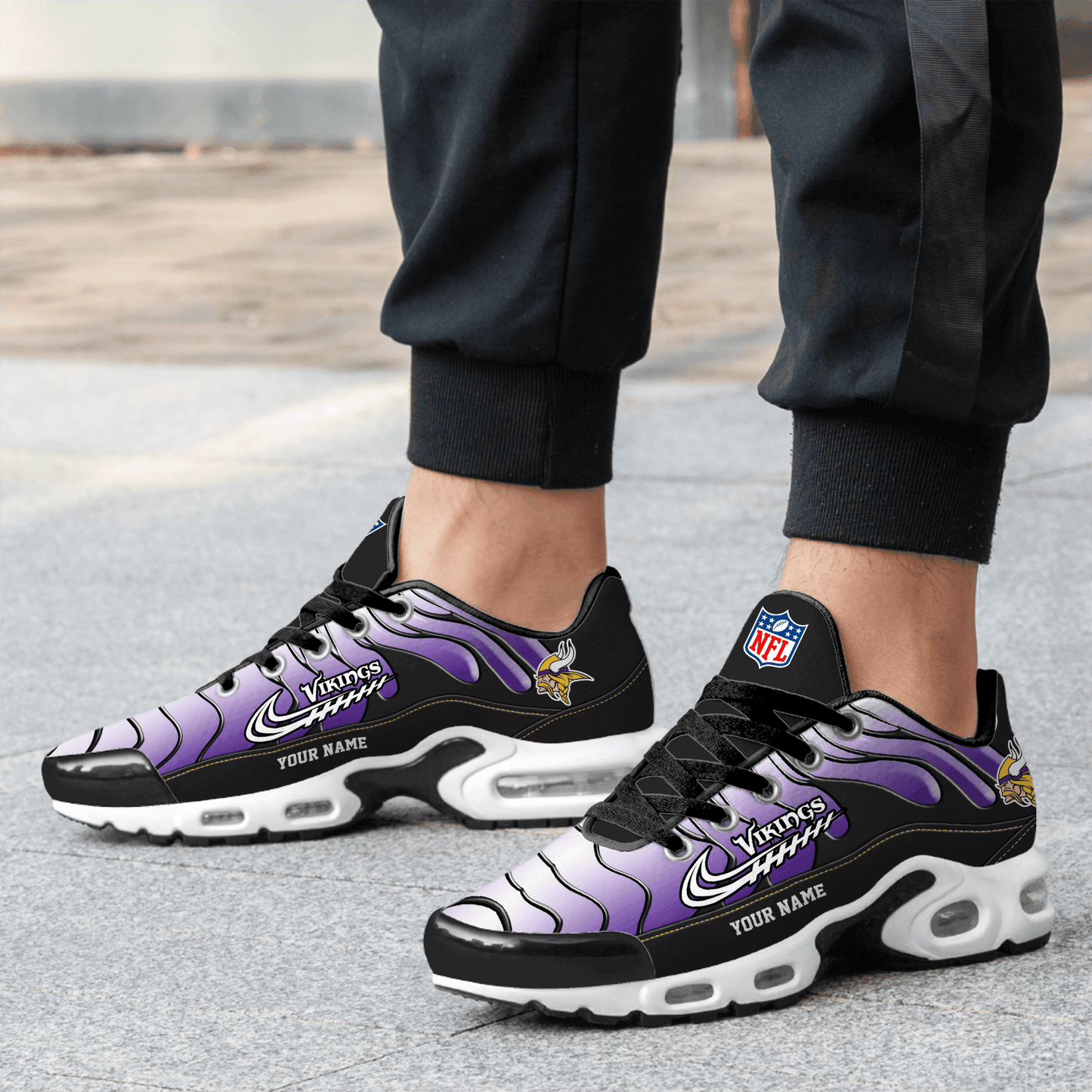 Minnesota Vikings Ombre Limited Edition Custom Name Air Max Shoes Sneakers For Men And Women