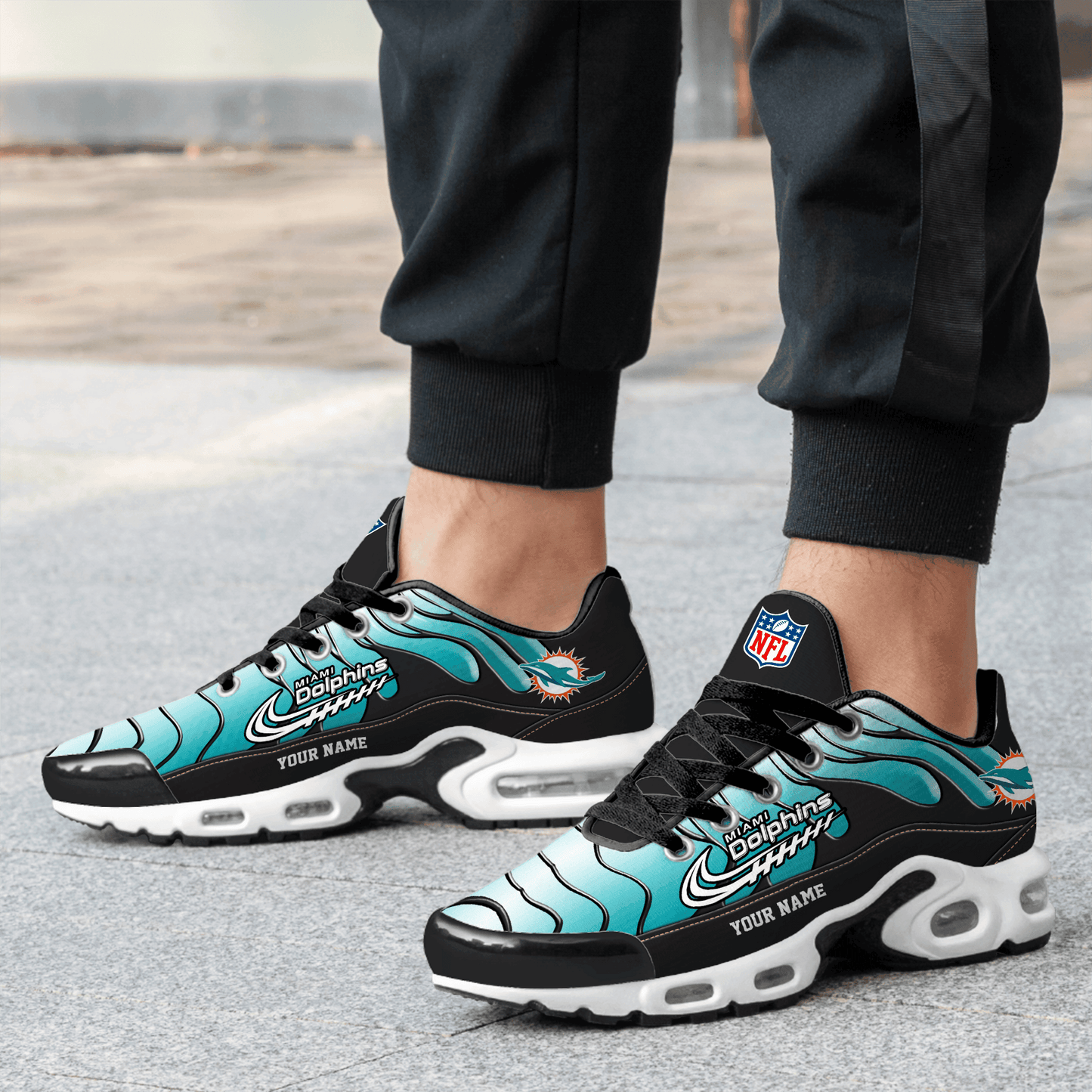 Miami Dolphins Ombre Limited Edition Custom Name Air Max Shoes Sneakers For Men And Women