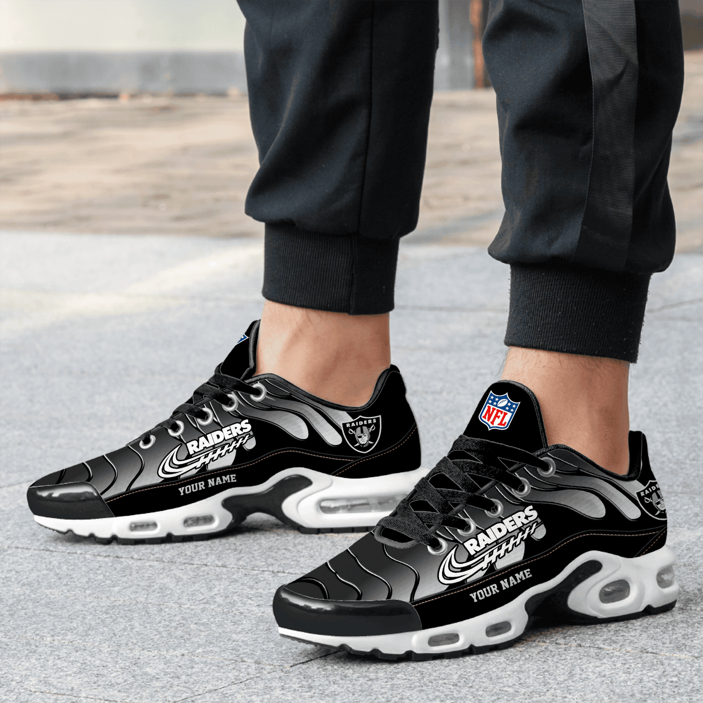 Las Vegas Raiders Ombre Limited Edition Custom Name Air Max Shoes Sneakers For Men And Women