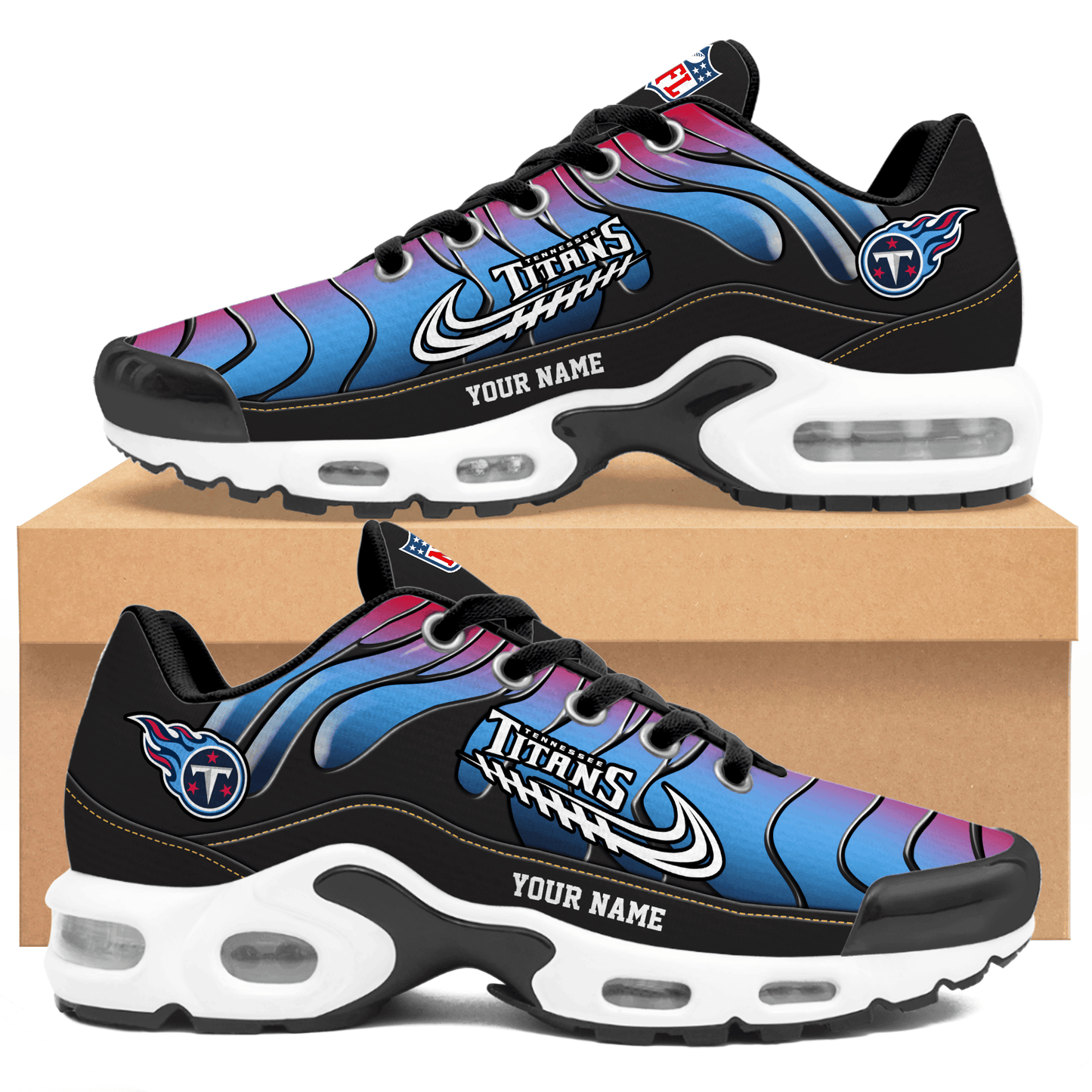 Tennessee Titans Ombre Limited Edition Custom Name Air Max Shoes Sneakers For Men And Women