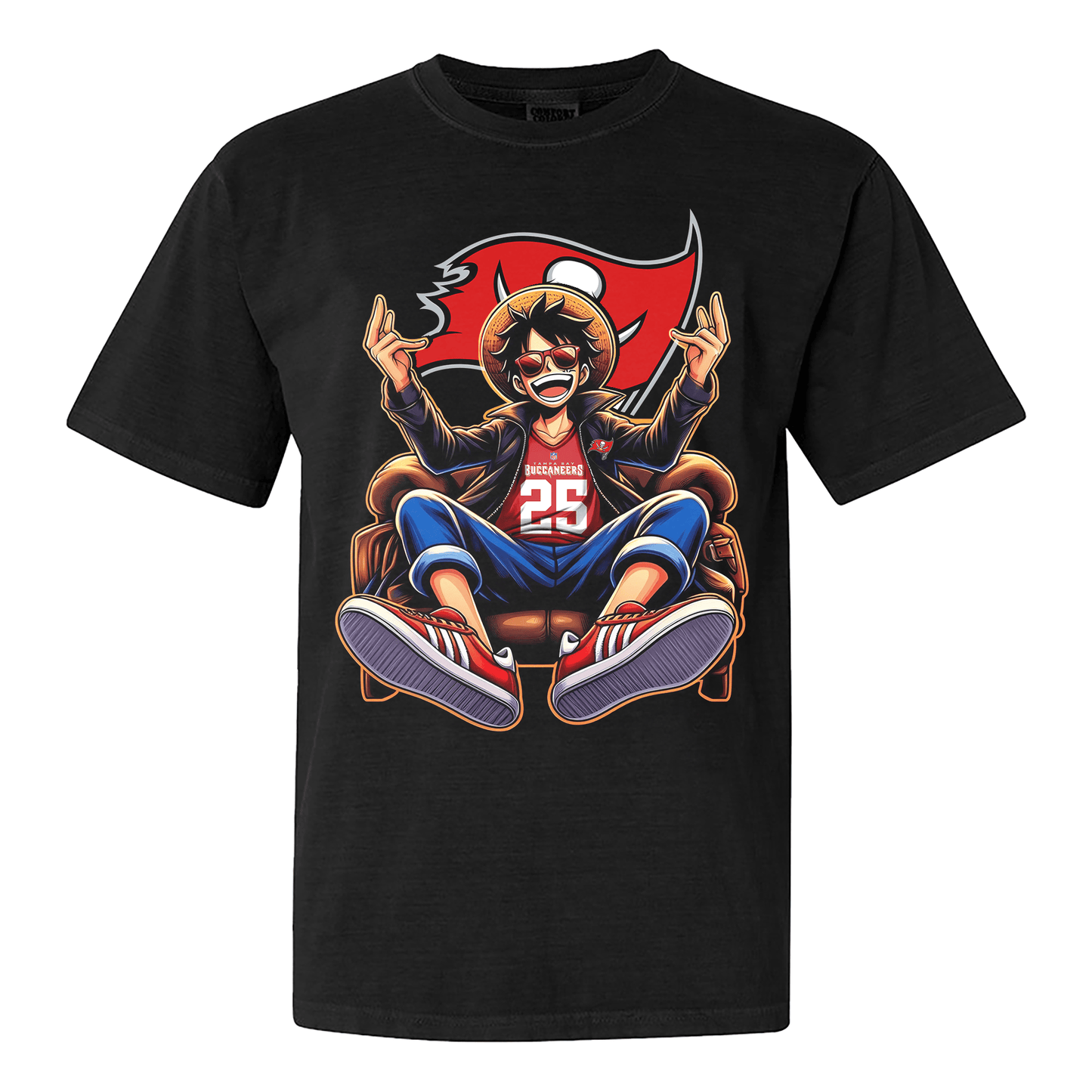 Tampa Bay Buccaneers Luffy T-shirt - Black