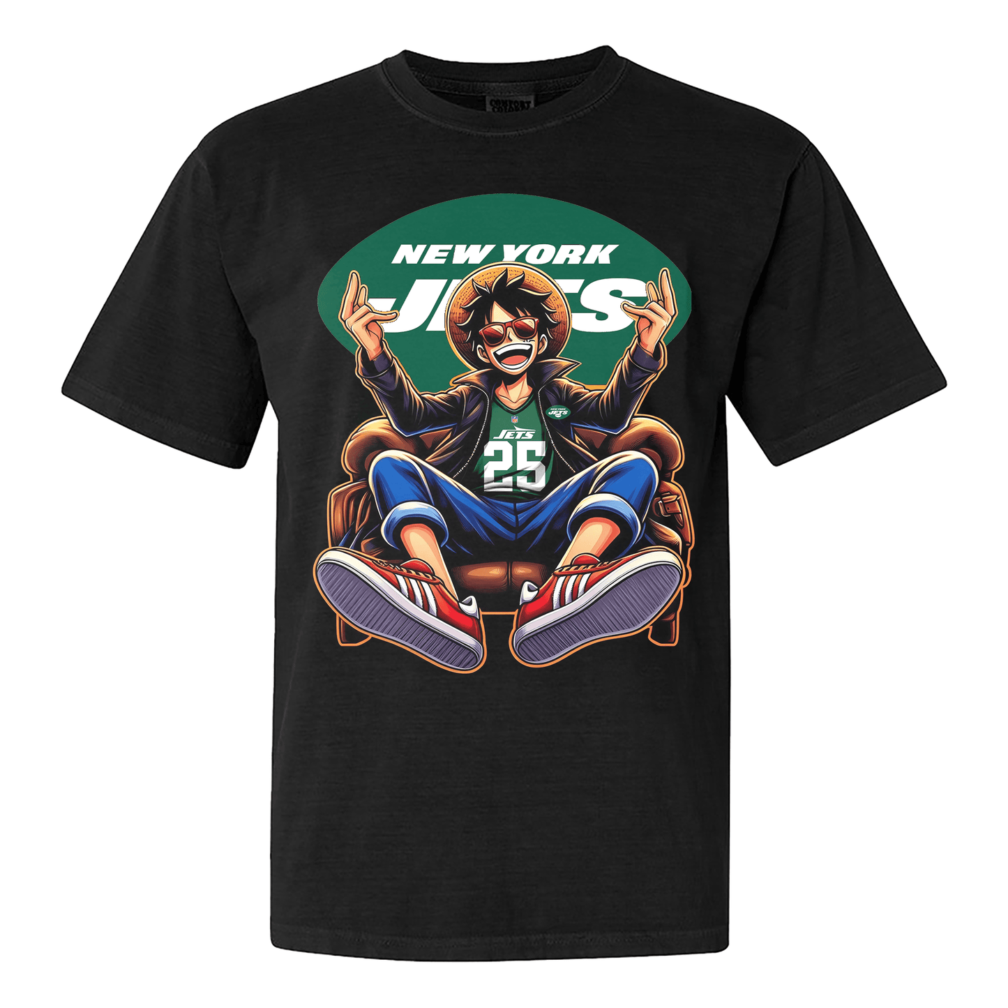New York Jets Luffy T-shirt - Black