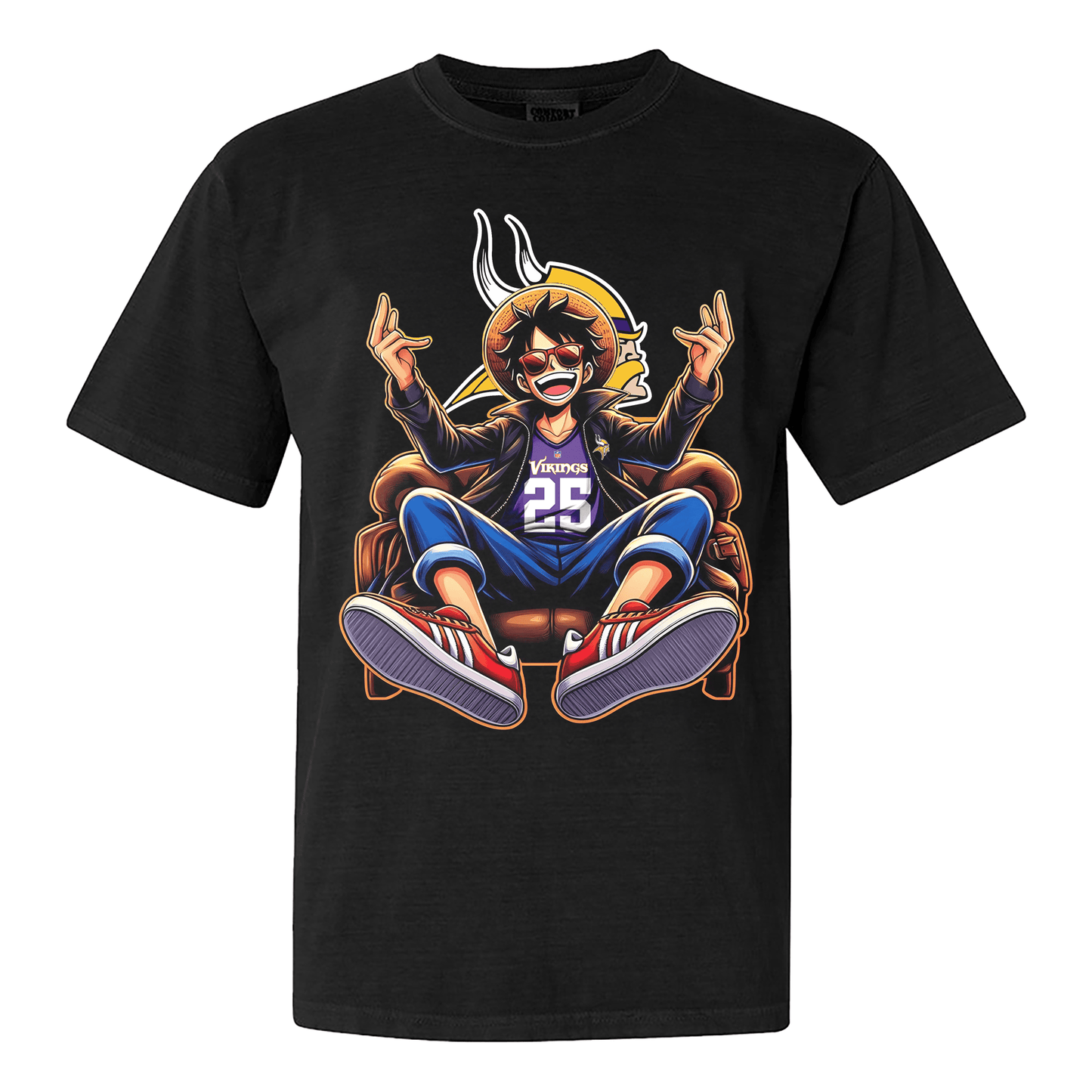 Minnesota Vikings Luffy T-shirt - Black