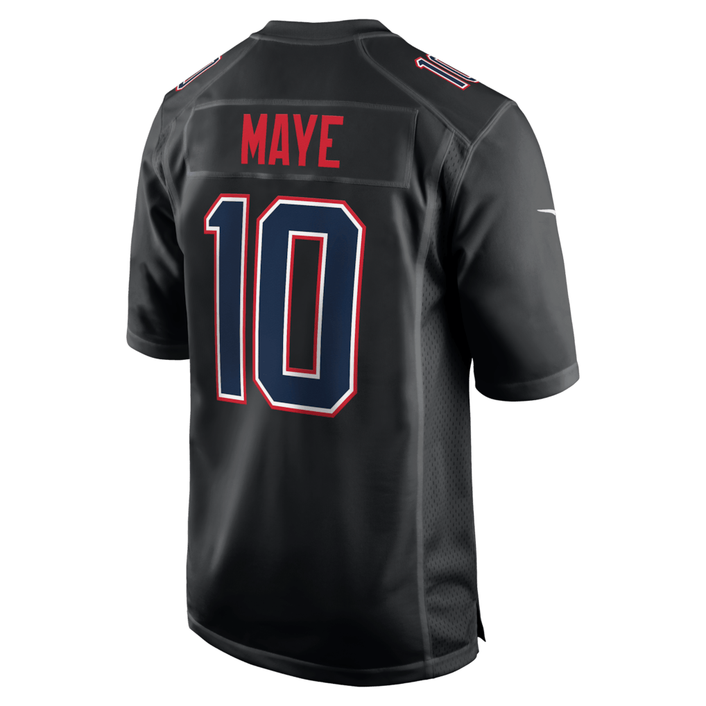 Drake Maye 10 New England Patriots 2026 Super Bowl LX Game Jersey - Carbon Black