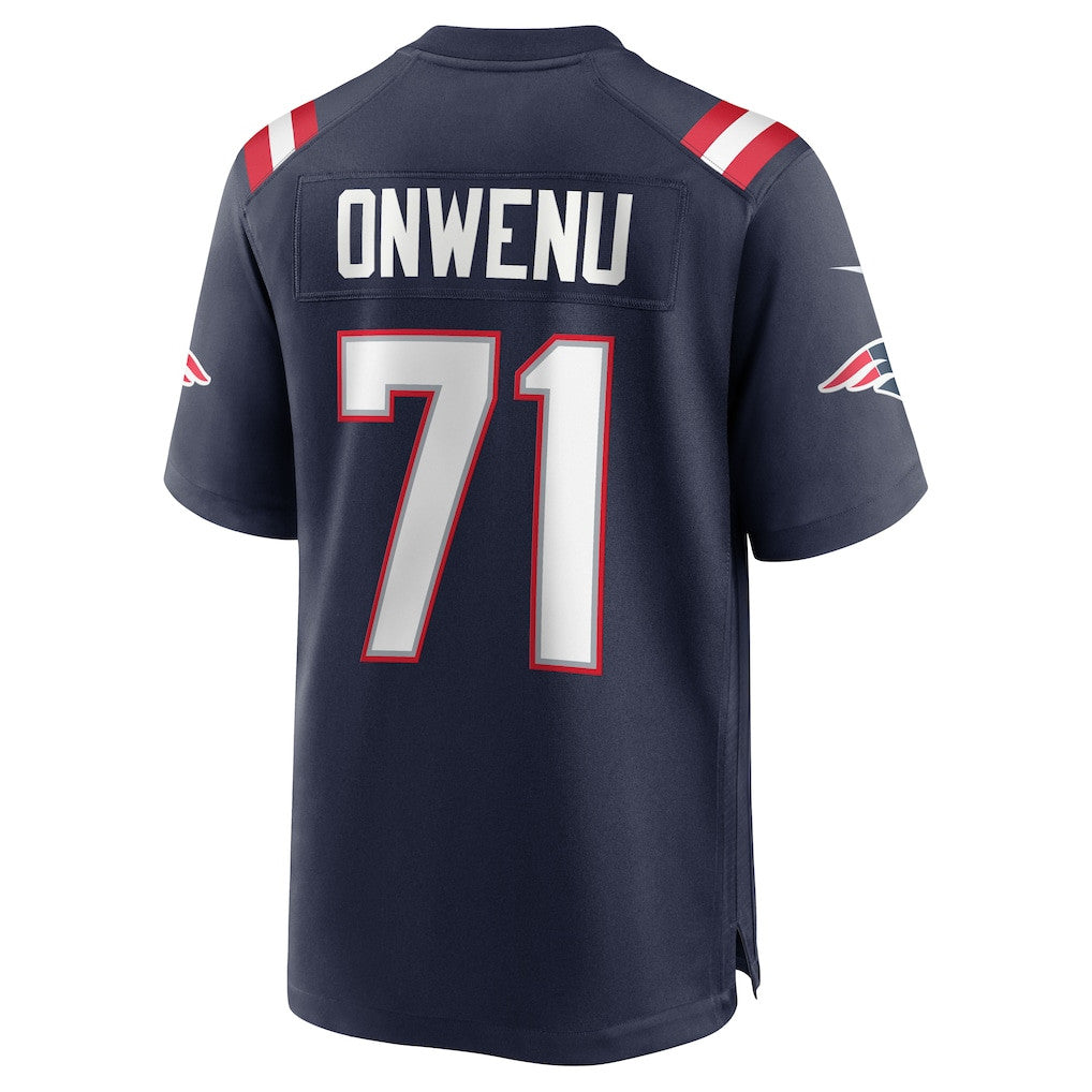 Mike Onwenu 71 New England Patriots 2026 Super Bowl LX Game Jersey - Navy