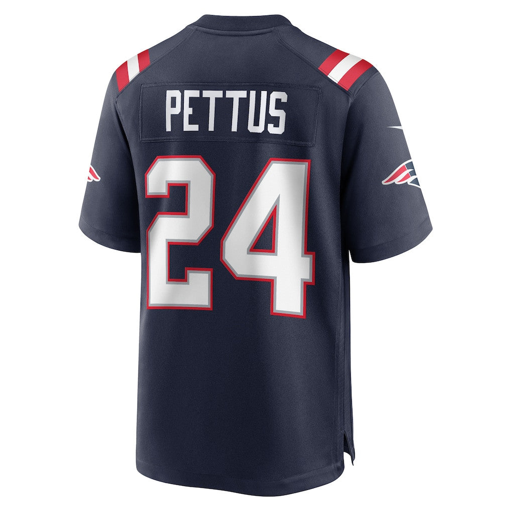 Dell Pettus 24 New England Patriots 2026 Super Bowl LX Game Jersey - Navy