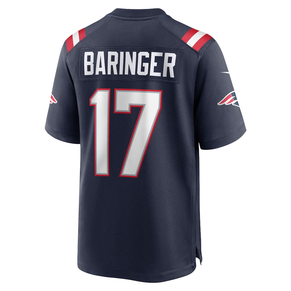 Bryce Baringer 17 New England Patriots 2026 Super Bowl LX Game Jersey - Navy