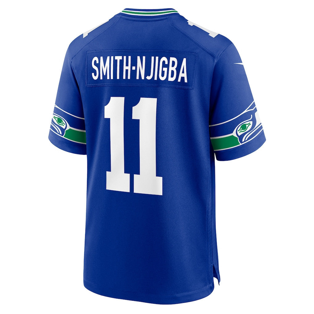 Jaxon Smith-Njigba 11 Seattle Seahawks 2026 Super Bowl LX Royal Throwback Player Game Jersey