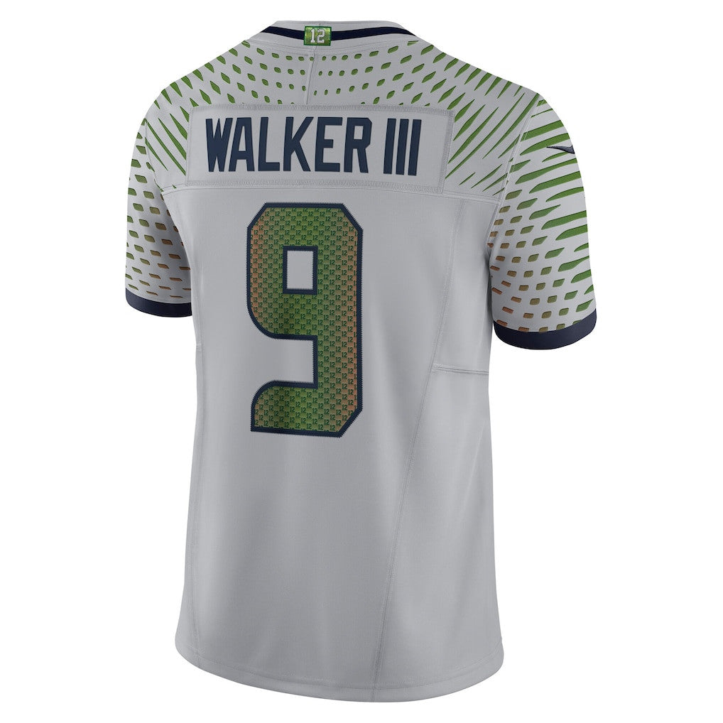Kenneth Walker III 9 Seattle Seahawks 2026 Super Bowl LX - Wolf Gray Rivalries Collection Limited Jersey