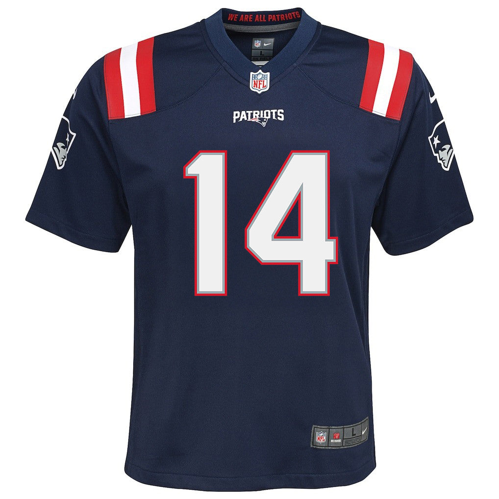Robert Spillane 14 New England Patriots YOUTH 2026 Super Bowl LX - Game Jersey - Navy