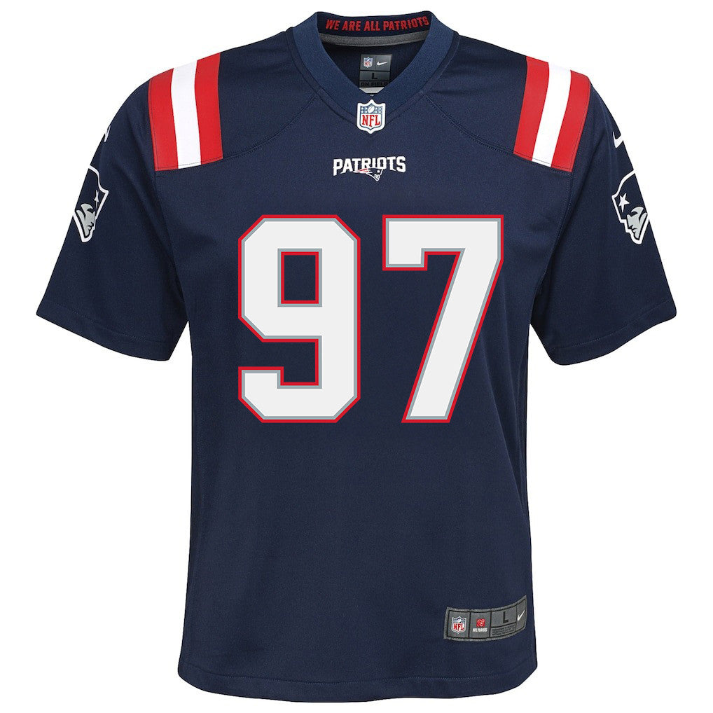 Milton Williams 97 New England Patriots YOUTH 2026 Super Bowl LX - Game Jersey - Navy
