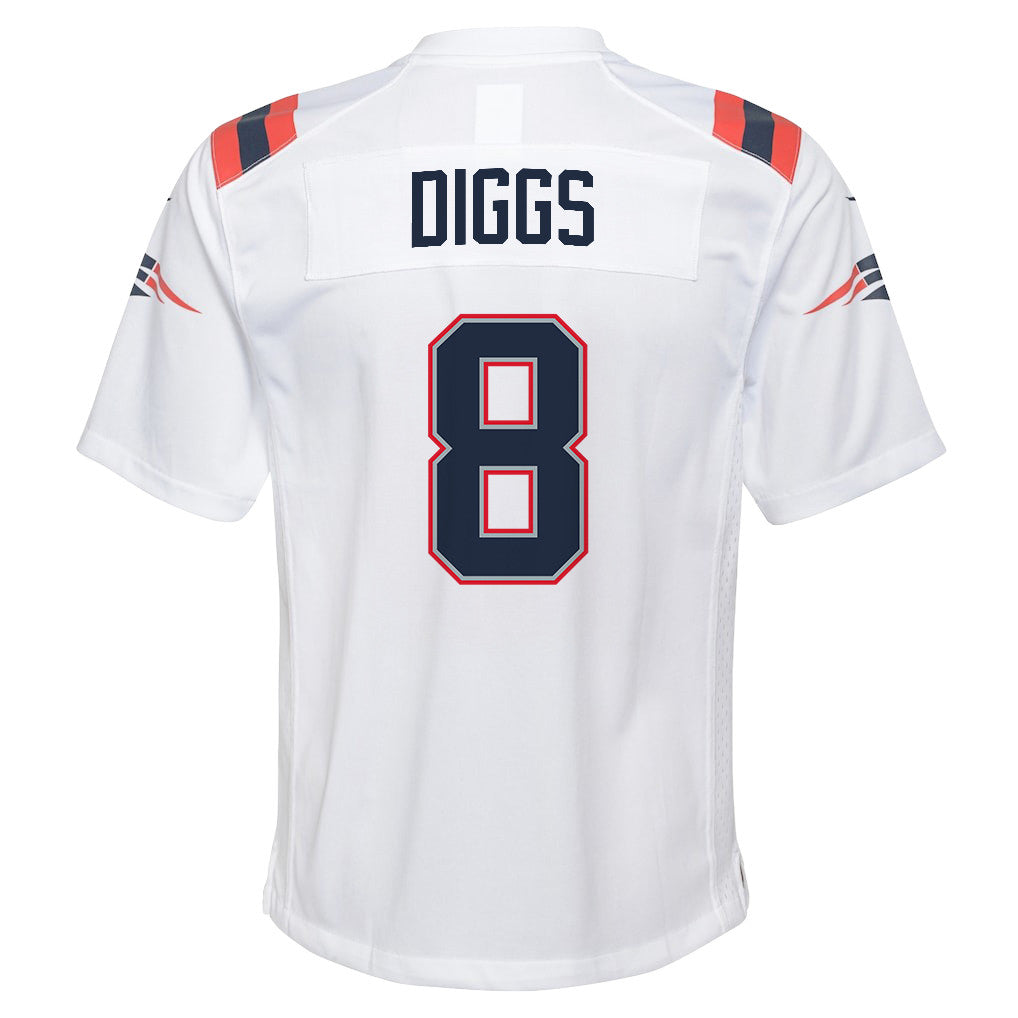 Stefon Diggs 8 New England Patriots YOUTH 2026 Super Bowl LX - White Game Jersey