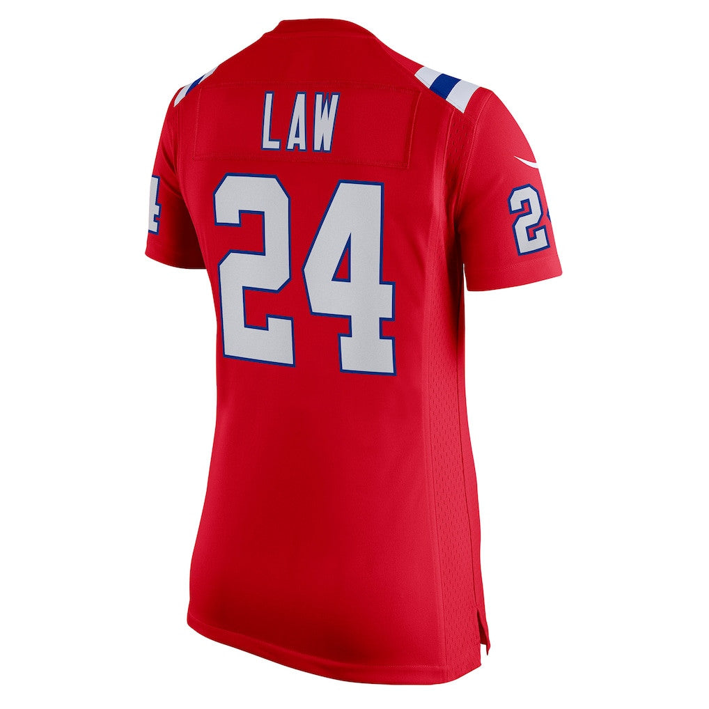 Ty Law 24 New England Patriots 2026 Super Bowl LX - Women's Alternate Game Jersey - Red