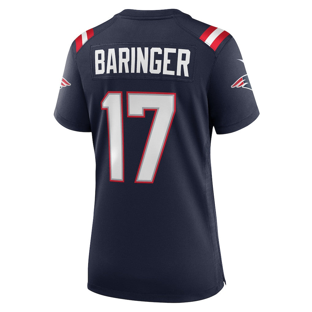 Bryce Baringer 17 New England Patriots 2026 Super Bowl LX - Women's Game Jersey - Navy
