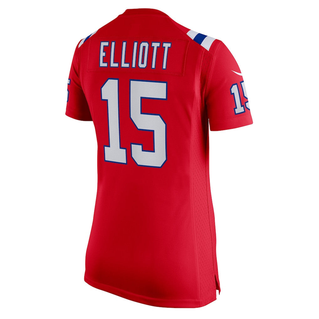 Ezekiel Elliott 15 New England Patriots 2026 Super Bowl LX - Women's Alternate Game Jersey - Red