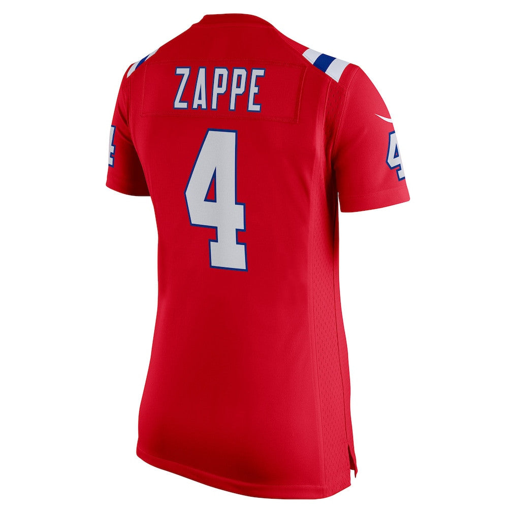 Bailey Zappe 4 New England Patriots 2026 Super Bowl LX - Women's Alternate Game Jersey - Red