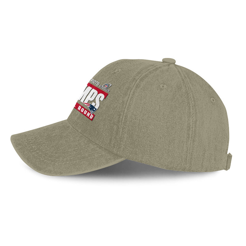 New England Patriots Divisional Champs 25/26 Washed Cotton Cap – Printed Graphic - Olive Khaki