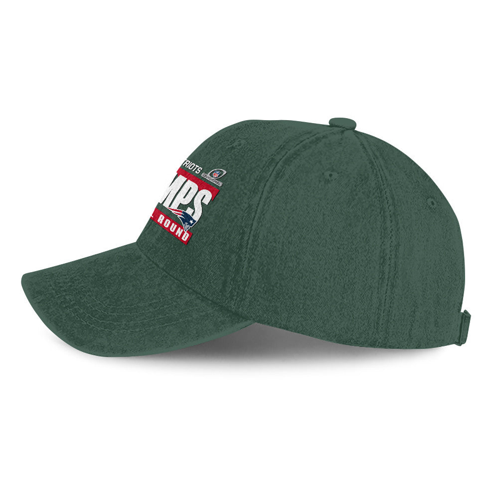New England Patriots Divisional Champs 25/26 Washed Cotton Cap – Printed Graphic - Green