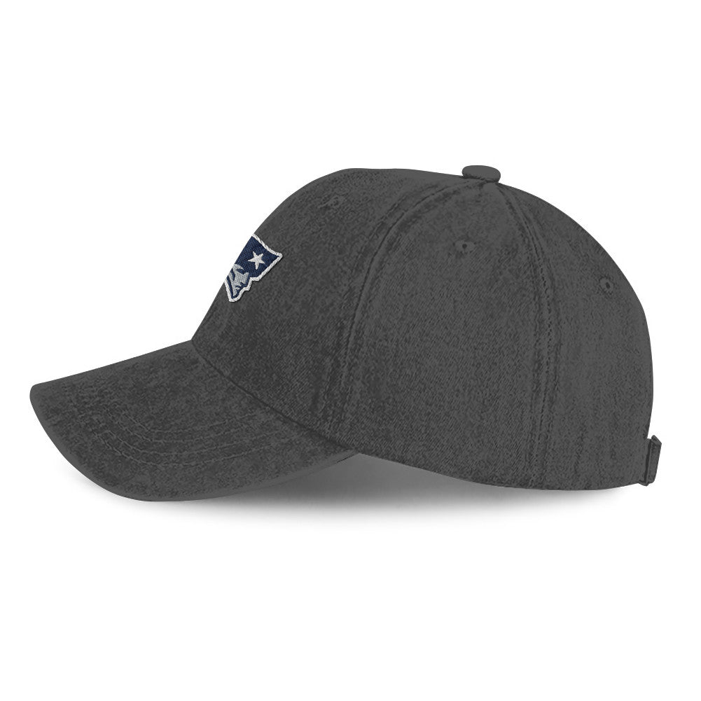 New England Patriots 25/26 Washed Cotton Cap – Logo Iconic Printed Graphic - Dark Grey