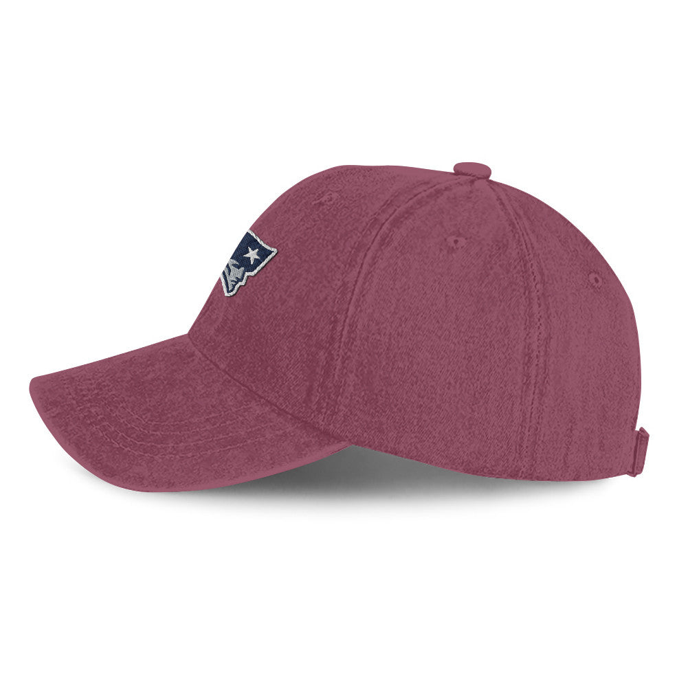 New England Patriots 25/26 Washed Cotton Cap – Logo Iconic Printed Graphic - Burgundy