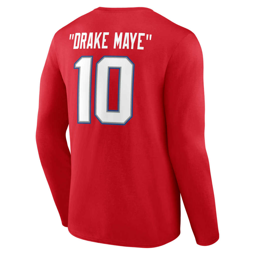 Drake Maye New England Patriots Nickname Long Sleeve T-Shirt - Red