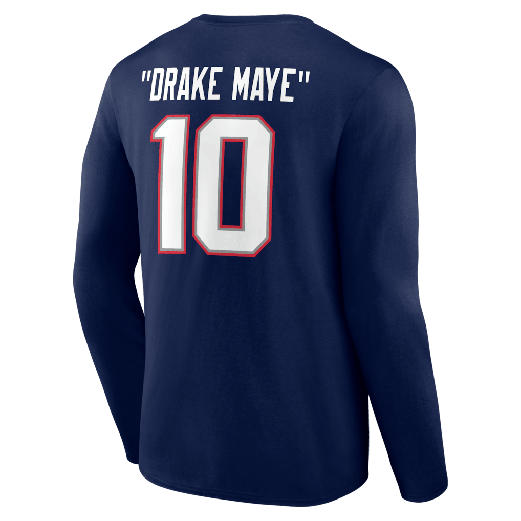 Drake Maye New England Patriots Nickname Long Sleeve T-Shirt - Navy