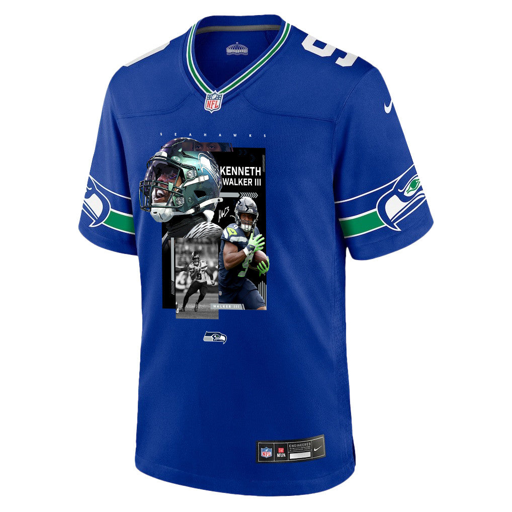 Kenneth Walker III 9 Seattle Seahawks Super Bowl LX Explosive Playmaker Jersey – Royal Blue