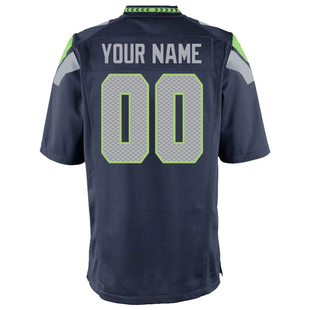 Seattle Seahawks Super Bowl LX Champions Navy Team Game YOUTH Jersey - Custom Name & Number