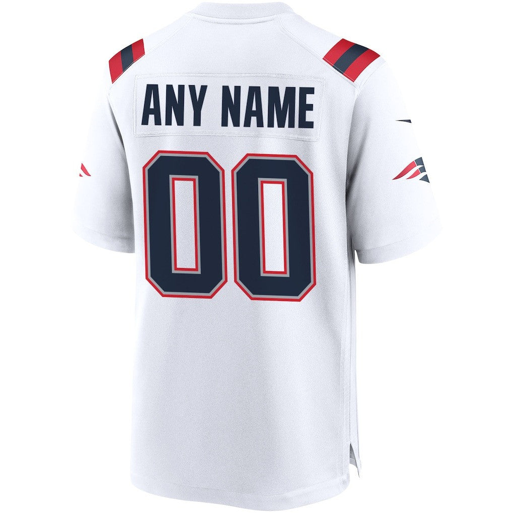 New England Patriots Super Bowl LX Champions Custom Game Player Jersey - White