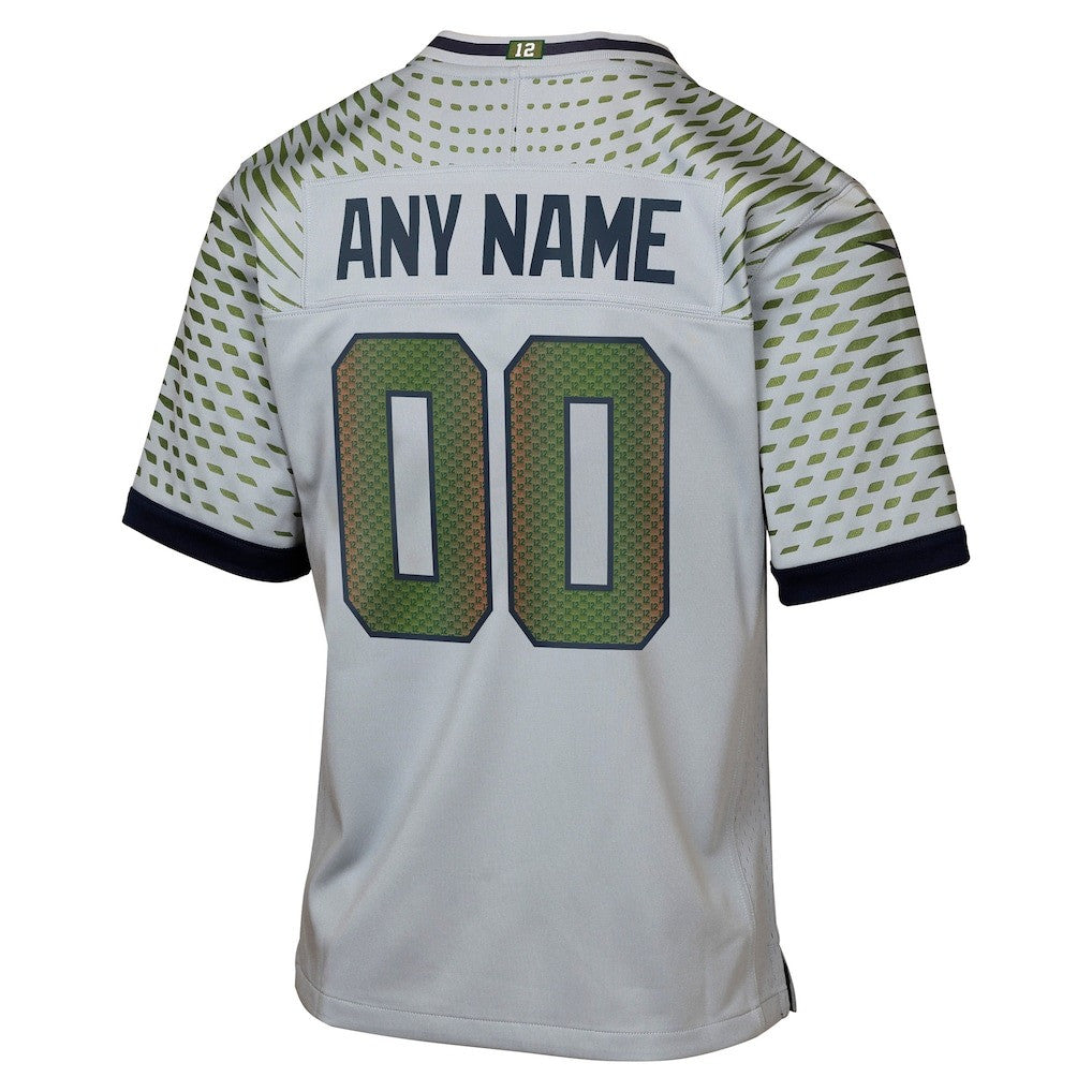 Seattle Seahawks Champions Super Bowl LX Personalized Rivalries Collection Game YOUTH Jersey - Gray Edition