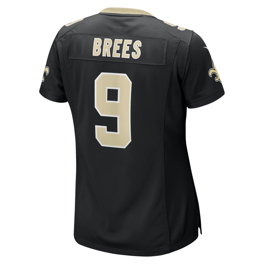 Drew Brees 9 New Orleans Saints Women's Team Game Jersey - Black