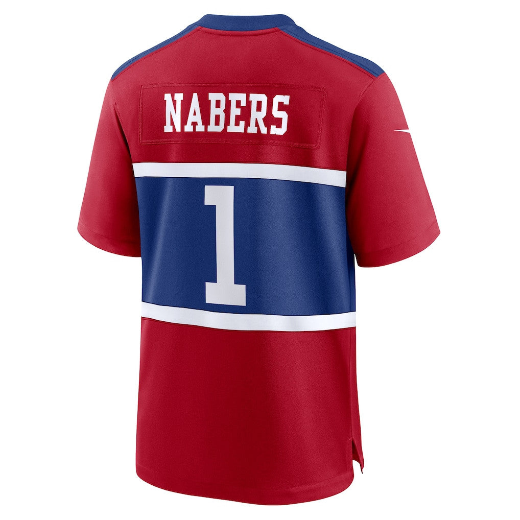 Malik Nabers 1 New York Giants Alternate Game Men Jersey - Century Red