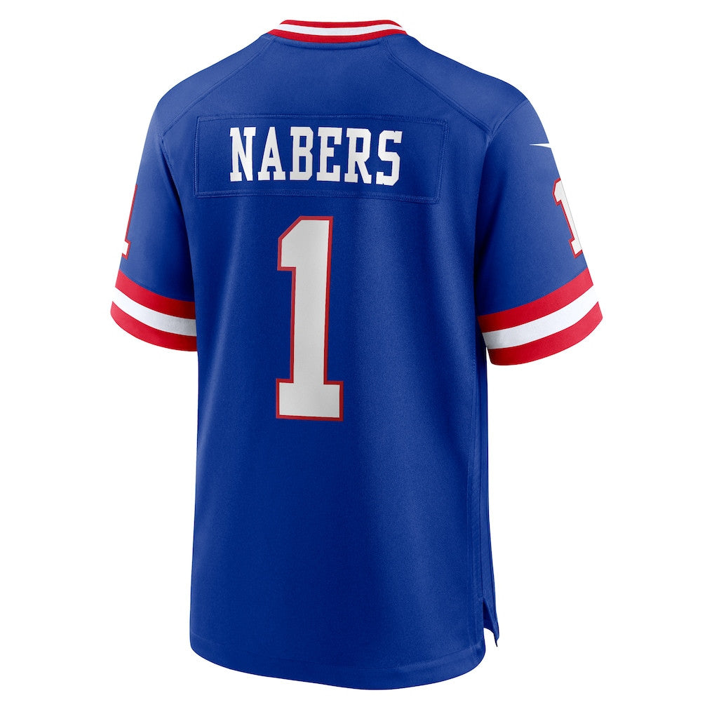Malik Nabers 1 New York Giants Game Men Jersey - Royal