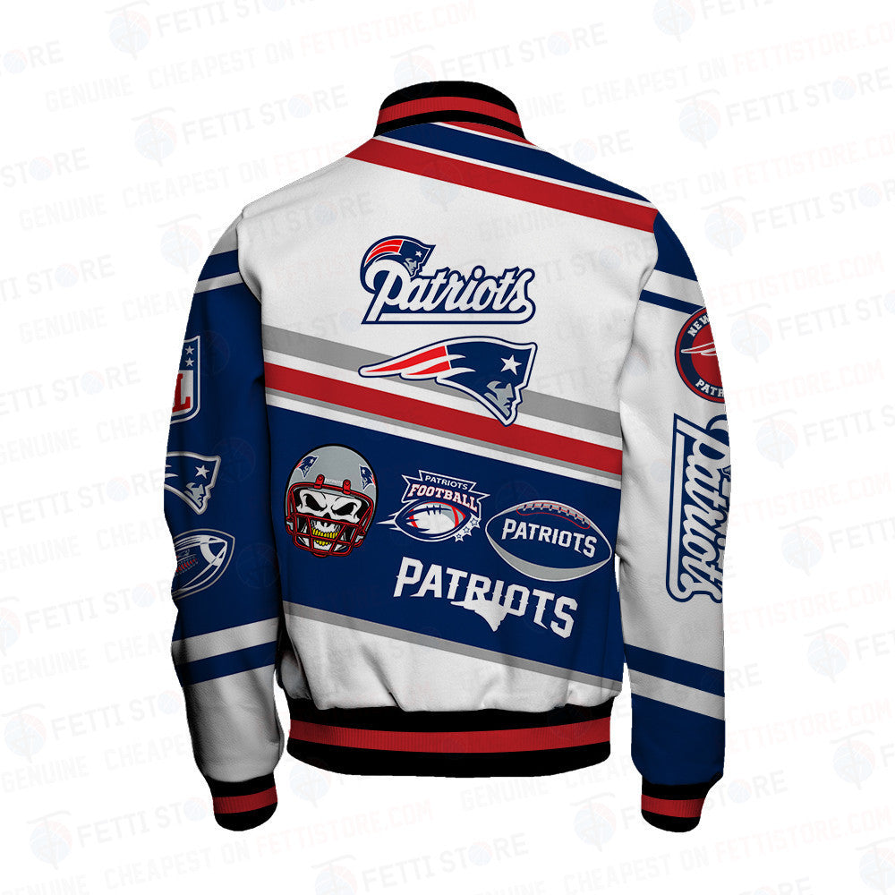 New England Patriots American Football League Pattern Varsity Jacket - All-Over-Printed Jacket