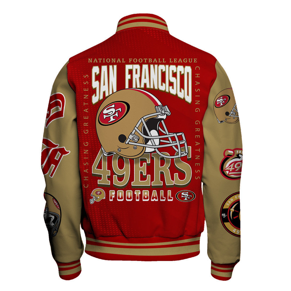 San Francisco 49ers NFL 2024 National Football Conference Unisex Varsity Jacket V3 - All-Over-Printed Jacket
