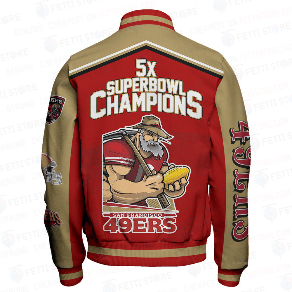 San Francisco 49ers National Football League Varsity Jacket STM V6 - All-Over-Printed Jacket