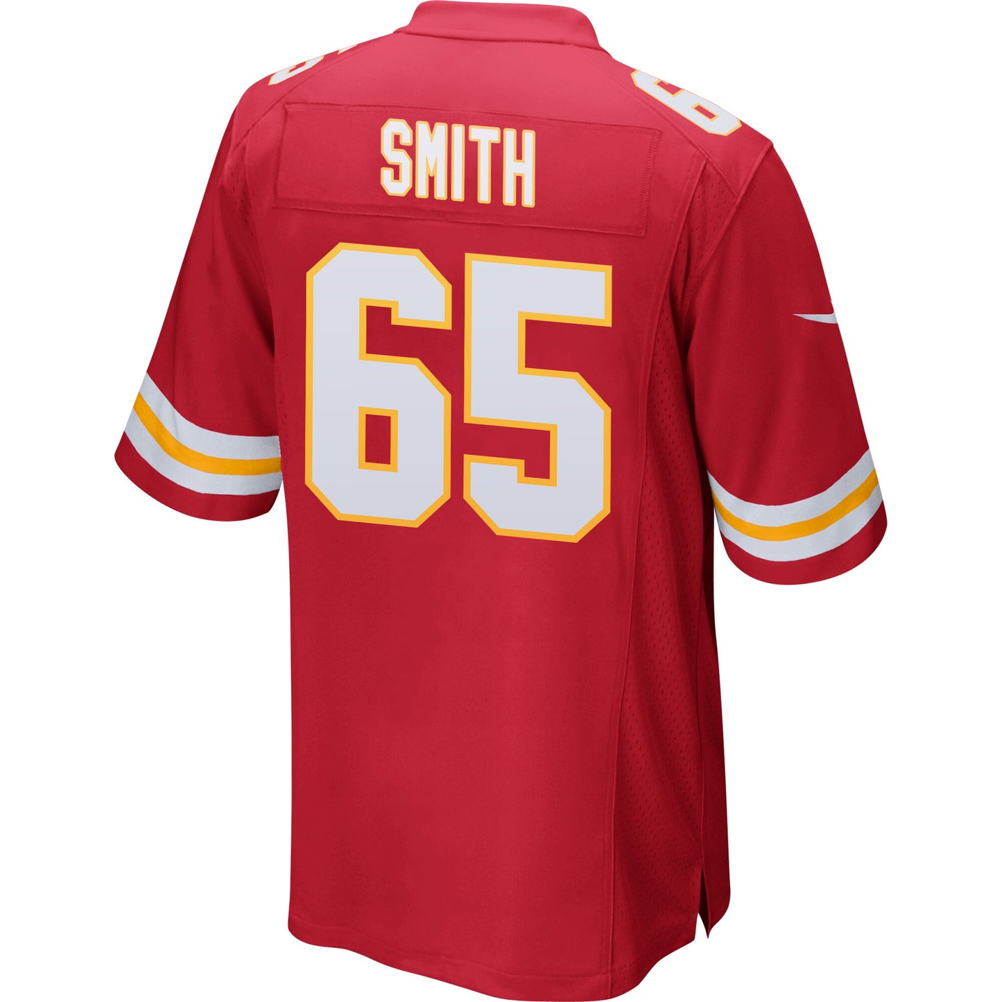 Trey Smith 65 Kansas City Chiefs AFC Champions Patch Game Men Jersey - Red
