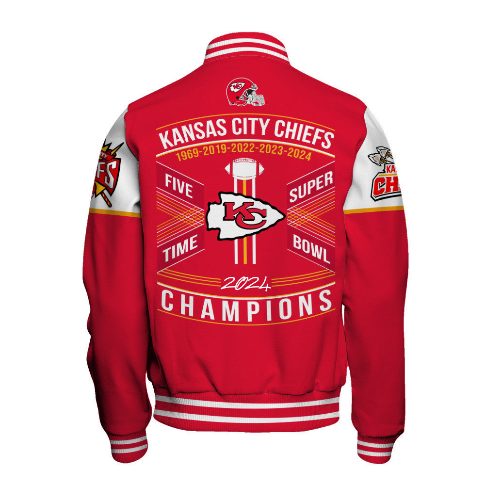 Kansas City Chiefs Super Bowl LIX Champions 2024 Prove Strength Varsity Jacket - All-Over-Printed Jacket