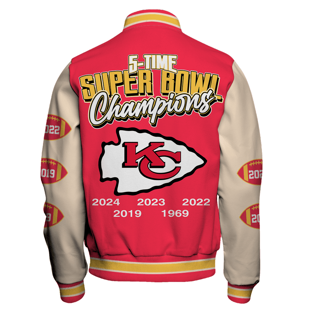 Kansas City Chiefs Super Bowl LIX Champions Where Champions Are Made Varsity Jacket - All-Over-Printed Jacket