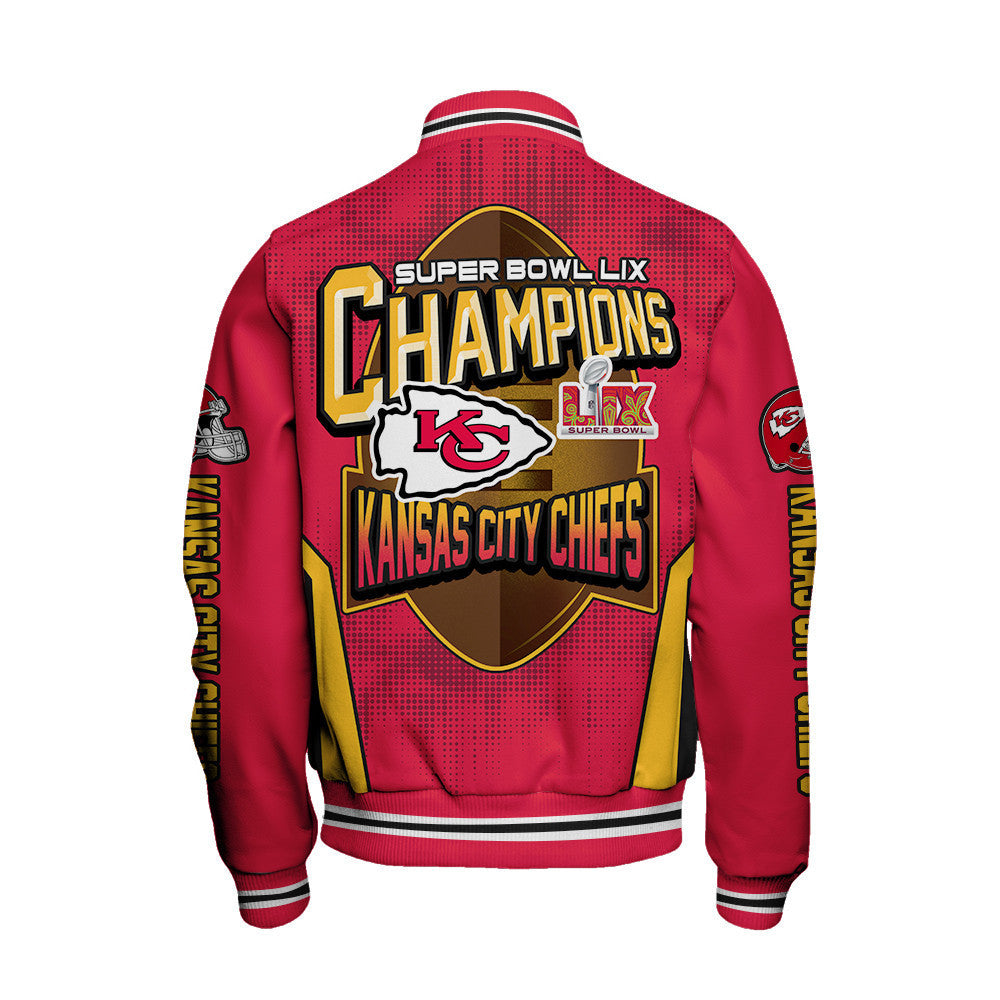Kansas City Chiefs Super Bowl LIX Champions Feared Opponents Varsity Jacket - All-Over-Printed Jacket