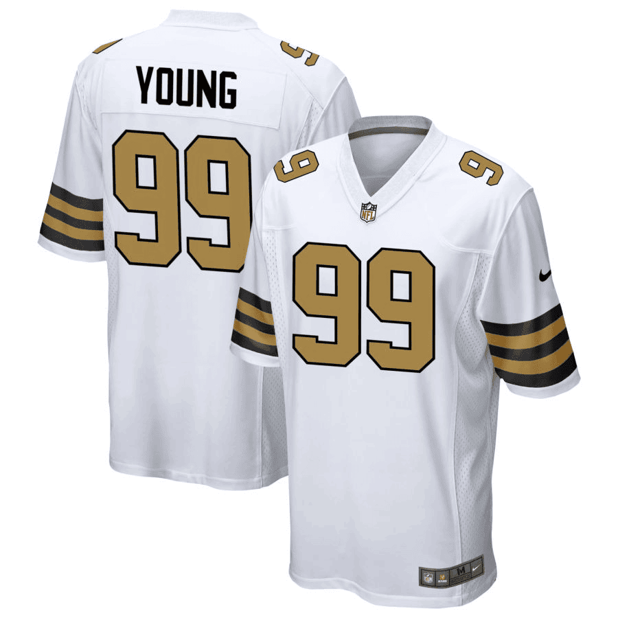Chase Young 99 New Orleans Saints Game Jersey - White, Men Jersey