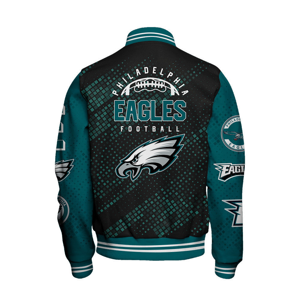 Philadelphia Eagles National Football League Pattern Varsity Jacket V13 - All-Over-Printed Jacket