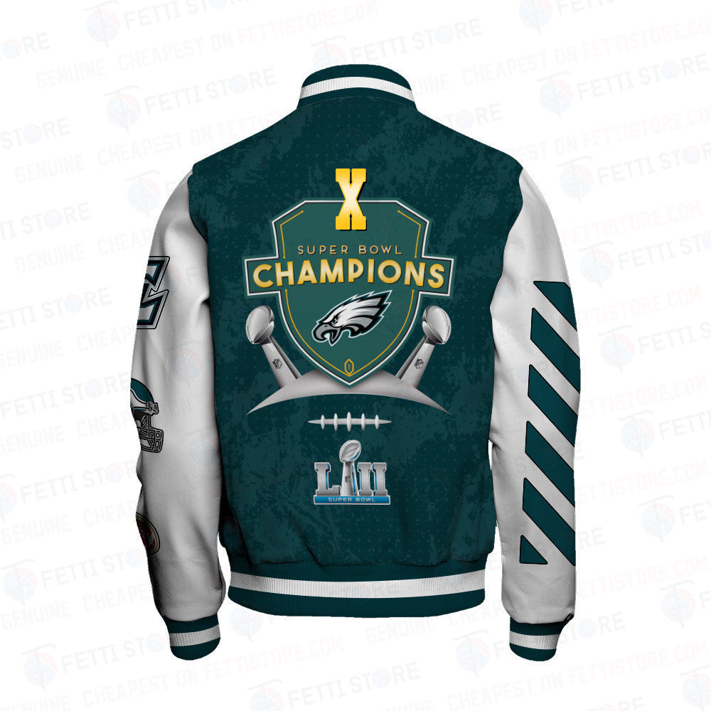 Philadelphia Eagles X Champions Print Varsity Jacket SFAT V9 - All-Over-Printed Jacket