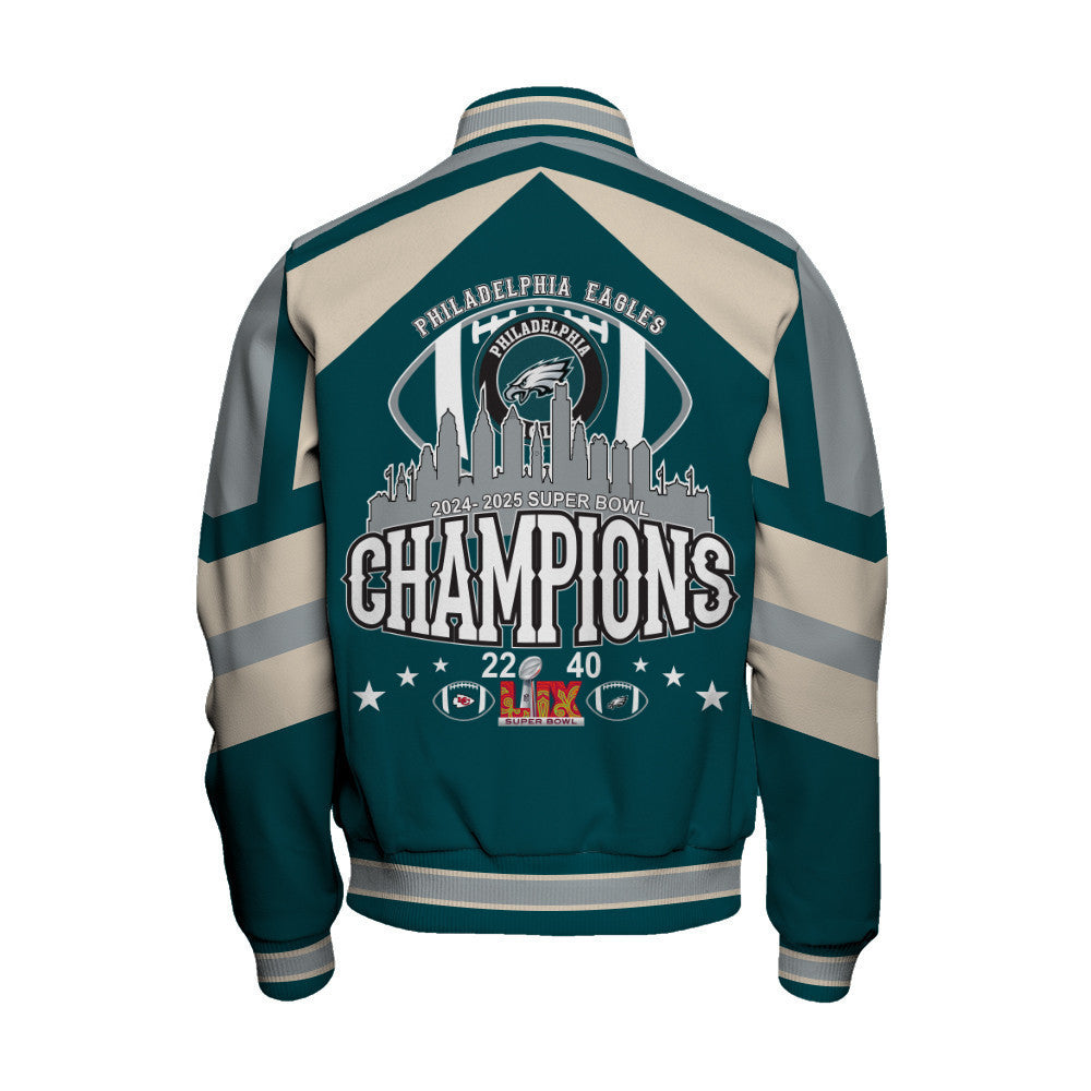 Philadelphia Eagles Super Bowl LIX Champions Philly's Finest Varsity Jacket - All-Over-Printed Jacket