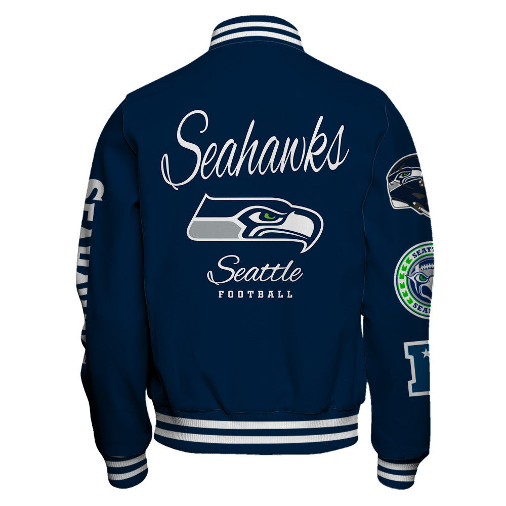 Seattle Seahawks NFL Team Legacy American Football Full-Snap Varsity Jacket