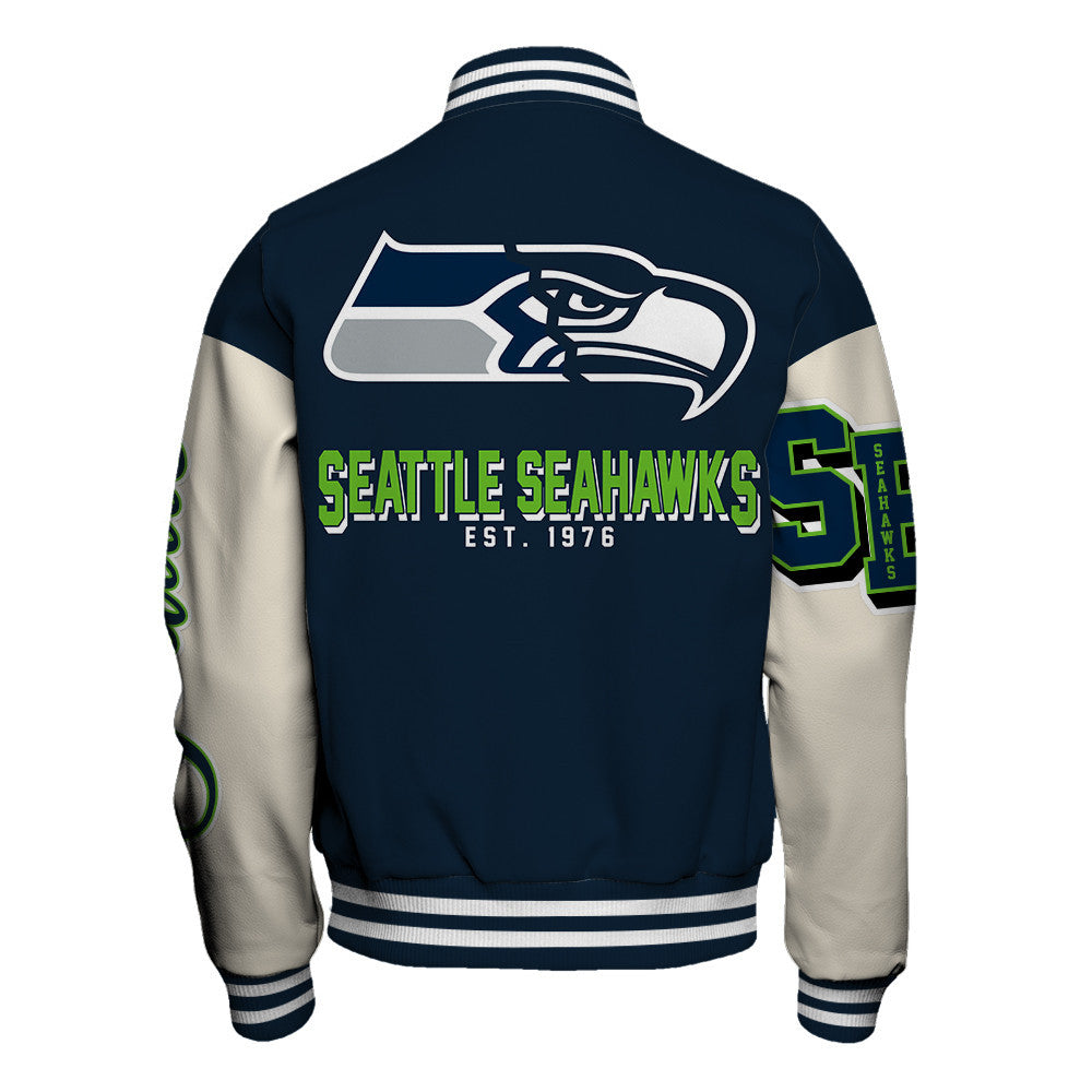 NFL Seattle Seahawks Iconic Letterman Heritage Meets Style Varsity Jacket