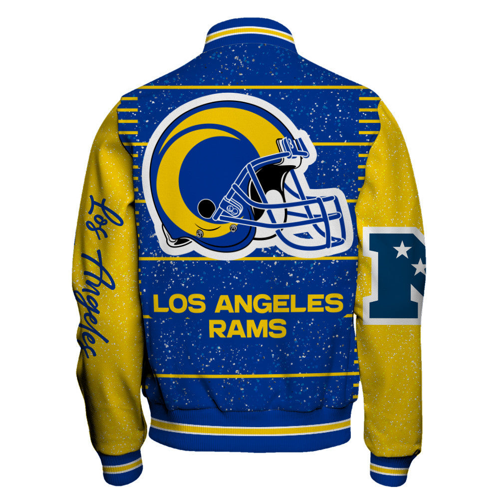 Los Angeles Rams Exclusive National Football League Graphic Design Varsity Jacket