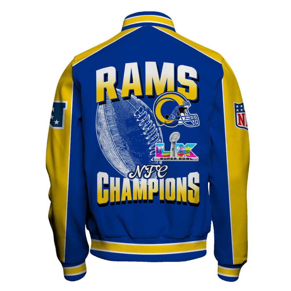 Los Angeles Rams Courage & Glory 2025 NFC Conference Champions Varsity Jacket
