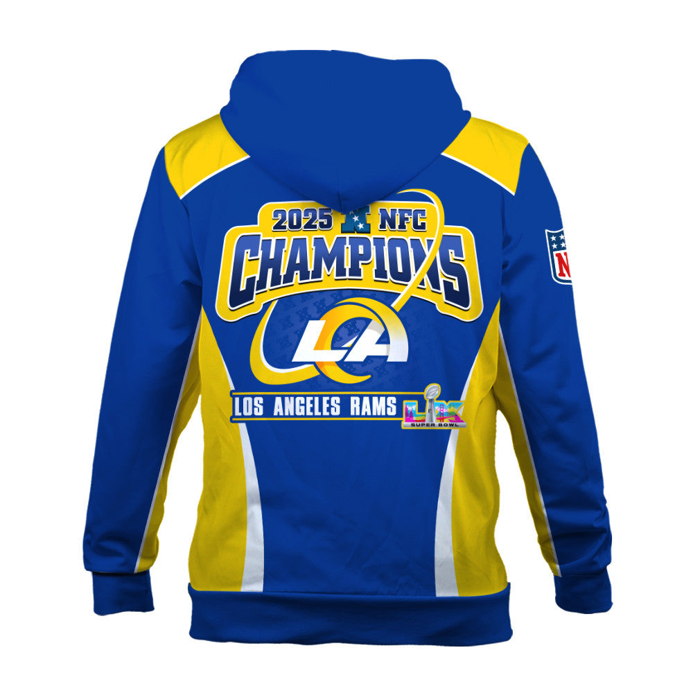 Los Angeles Rams 2025 NFC Champions – The Peak of Glory Is Back 3D Hoodie